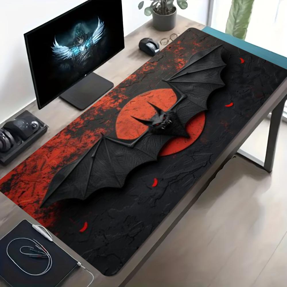 Dark Red Bat Pattern Large Gam - Desk Setup Pc And Laptop review and price