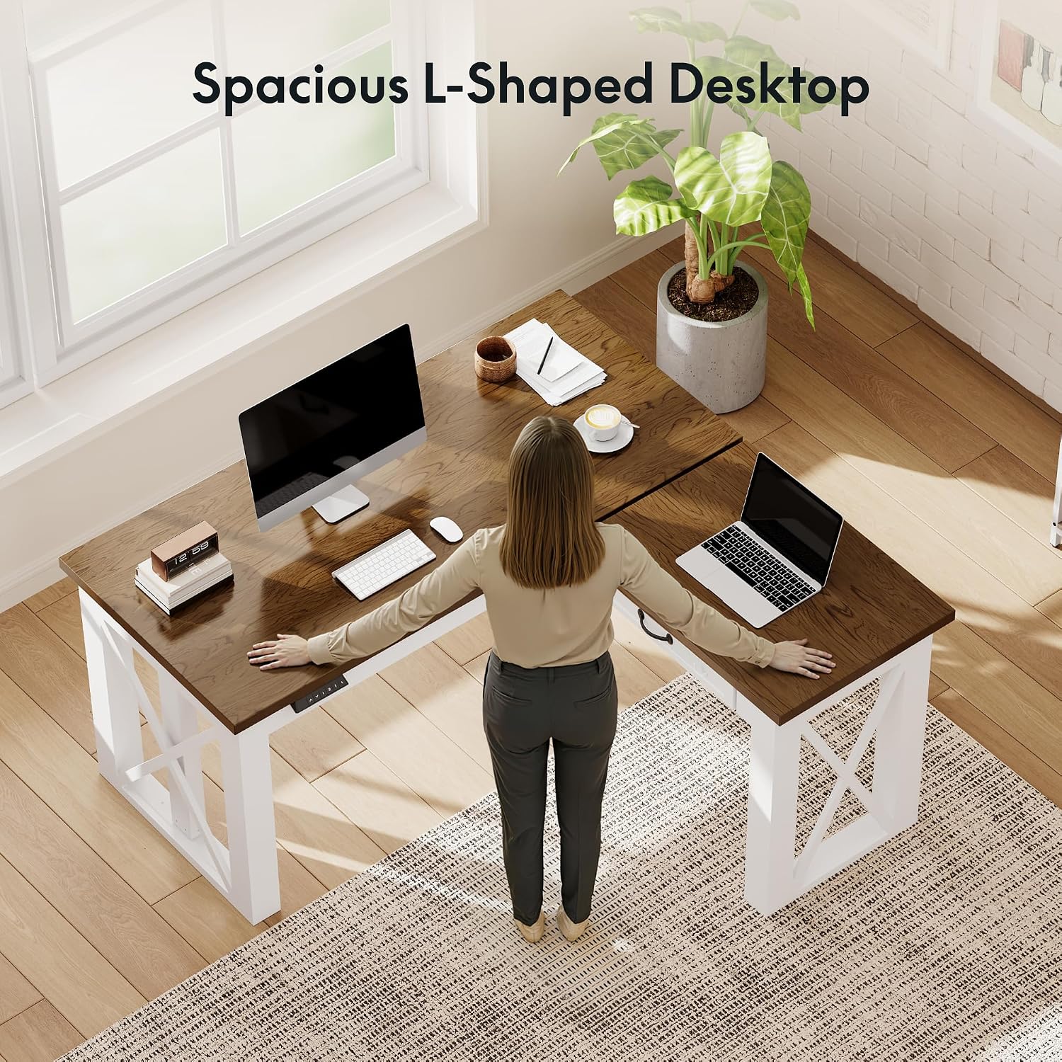L Shaped Standing Desk with Dr - Setup Desk Monitor review and price
