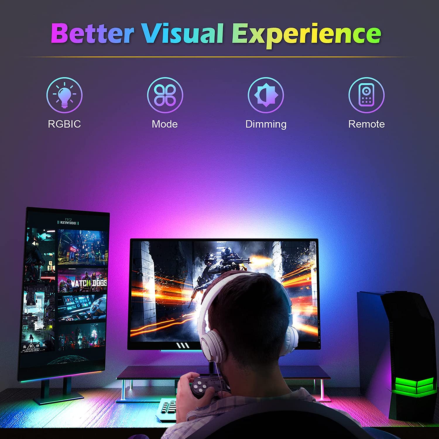 Under Monitor Light Bar RGB Dr - Setup Desk Monitor review and price